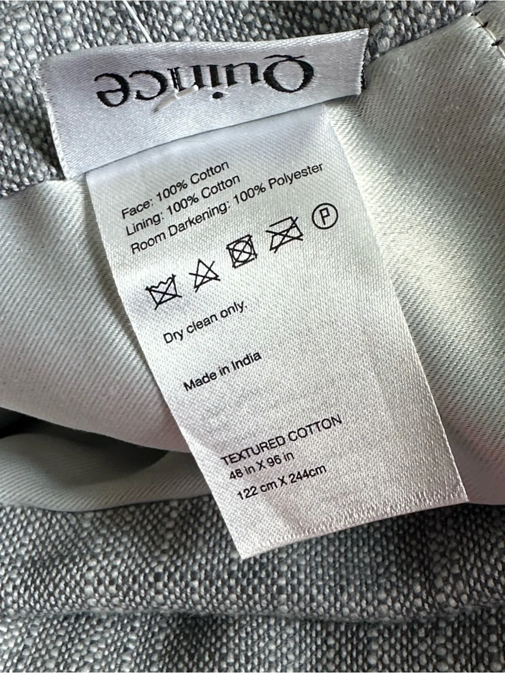 Quince Textured Cotton Room Darkening Curtain Panel
